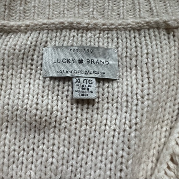 NWT Lucky Brand oversized cropped cream wool blend sweater - Picture 6 of 8